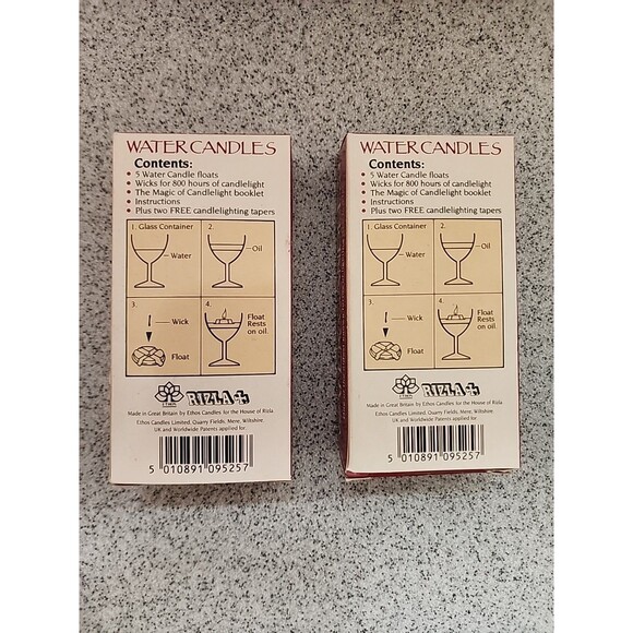 VINTAGE Romantic Water Candles Floating-2 Boxes (10 Candles Total) New NIP - Picture 2 of 3